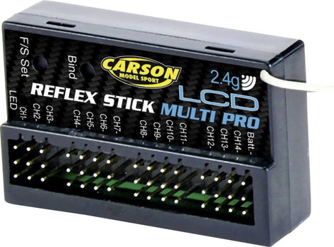 Carson Modellsport Reflex Stick Multi Pro LCD 14 csatornás vevő 2,4 GHz