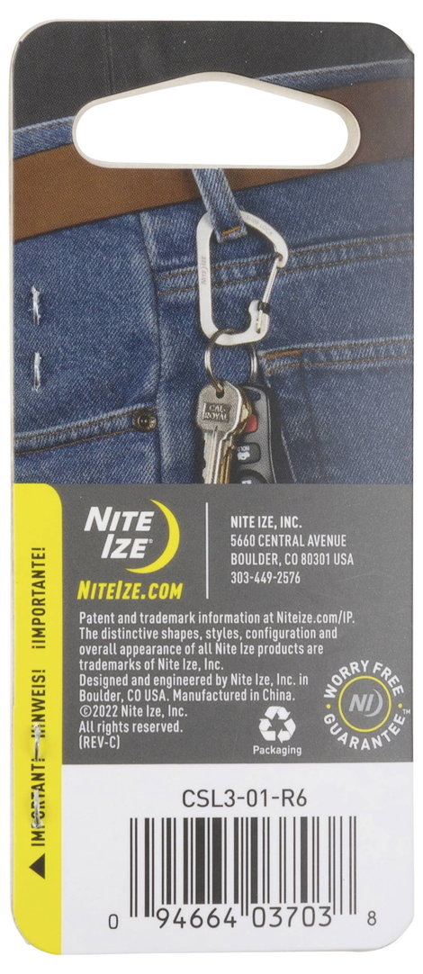 NITE Ize NI-CSL3-01-R6 Karabíner 68.5 mm x 30 mm 1 db 3. kép