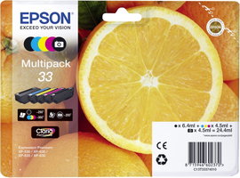 Epson T3337, 33 #####Tinte Eredeti Fekete, Fénykép fekete, Cián, Bíbor, Sárga