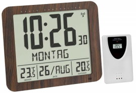 TFA Dostmann 60.4518.08 Rádiójel vezérlésű Falióra 248 mm x 25 mm x 206 mm Fa