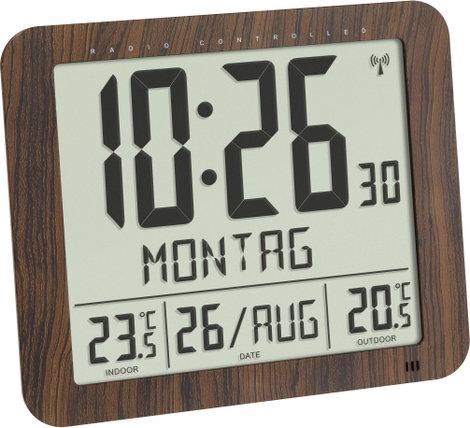 TFA Dostmann 60.4518.08 Rádiójel vezérlésű Falióra 248 mm x 25 mm x 206 mm Fa 4. kép