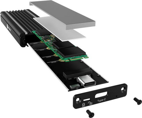 ICY BOX 60717 M.2 merevlemez ház M.2 PCIe NVMe SSD USB 3.2 (2. generáció) 4. kép
