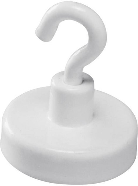 Magnetoplan Mágnes Magnet (Ø) 25 mm Kerek, Kampóval Fehér 1 db 52625 2. kép