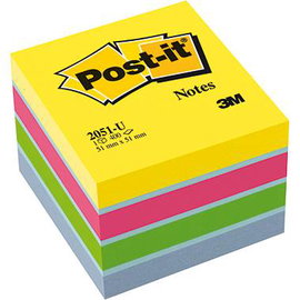 Post-it Öntapadó jegyzettartó kocka 2051-U 51 mm x 40 mm Ultrakék, Ultrasárga, Ultrazöld, Ultralila 