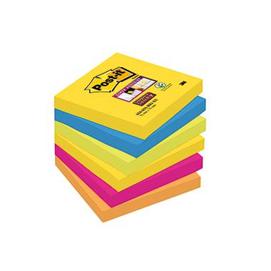 Post-it Öntapadó jegyzetlap 6546SR 76 mm x 76 mm Neonzöld, Ultrakék, Ultrasárga, Ultralila, Neon nar
