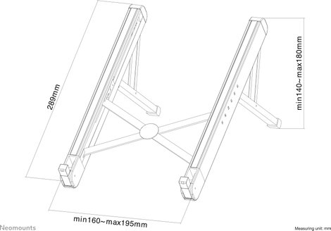 Notebook állvány, összecsukható, állítható magassággal, Neomounts by Newstar NSLS010 12. kép