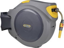 Hozelock FLOWMAX Auto Reel 30 m 2597 0000 Kerti tömlő feltekercselő 30 m Szürke, Sárga 1 db