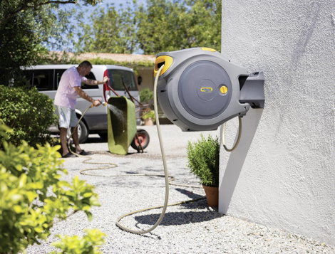 Hozelock FLOWMAX Auto Reel 30 m 2597 0000 Kerti tömlő feltekercselő 30 m Szürke, Sárga 1 db 3. kép