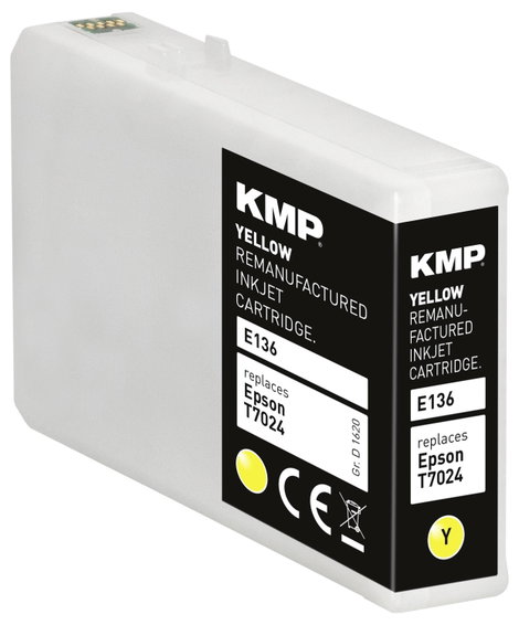 KMP Tinta helyettesíti Epson T7024 Kompatibilis Sárga E136 1620,4009 3. kép