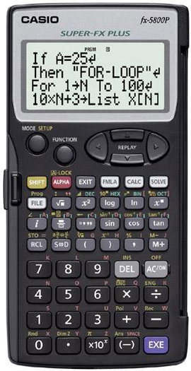 Casio fx-5800P Iskolai számológép Elemekről üzemeltetett Fekete Kijelző (számjegy): 16