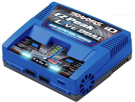 Traxxas EZ-Peak Live Dual Modell töltő 26 A LiPolimer, NiMH Mínusz-delta-U kikapcsolás, Akkufelismer