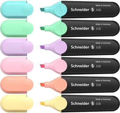 Schneider Szövegjelölő Textmarker Job pastell Etui 6 Stück 50-115097 1 db 2. kép