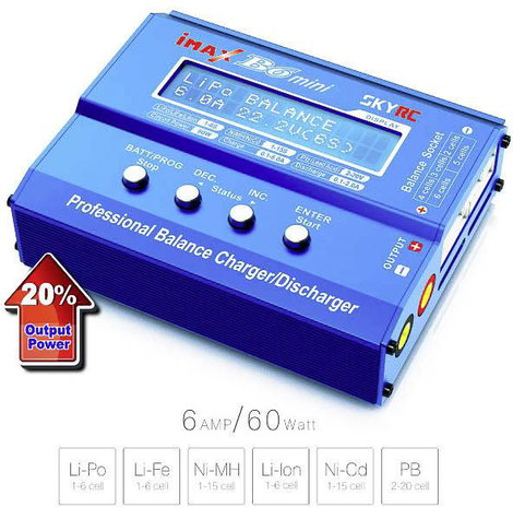 SKYRC B6 Mini Modell multifunkciós töltő 6 A LiPolimer, LiFePO, Lítiumion, NiMH, NiCd, Ólom 4. kép