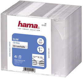 Hama CD tok, slim 00011521 1 CD/DVD/Blu-Ray Átlátszó Polisztirol 20 db