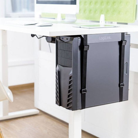 LogiLink EO0009 EO0009 Számítógép tartó Asztal alatt Fekete Terhelhetőség: 10 kg 2. kép