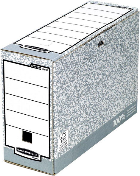 Bankers Box Archiváló doboz 1080501 111 mm x 265 mm x 327 mm Karton Szürke, Fehér 1 db