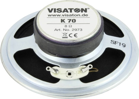 Visaton K 70 - 8 Ohm 2.8 coll 7 cm Miniatűr hangszóró 2 W 8 Ω Fekete 2. kép