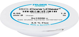 Felder Löttechnik ISO-Core Clear Sn100Ni+ Forrasztóón Tekercs Sn99,25Cu0,7Ni0,05 0.5 mm