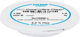 Felder Löttechnik ISO-Core Ultra-Clear Sn100Ni+ Forrasztóón, ólommentes Tekercs Sn99,25Cu0,7Ni0,05 1