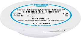 Felder Löttechnik ISO-Core Ultra-Clear Sn100Ni+ Forrasztóón, ólommentes Tekercs Sn99,25Cu0,7Ni0,05 0