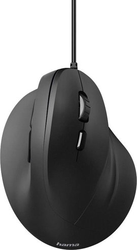 Hama EMC-500 Ergonomikus egér USB Optikai Fekete 6 Gombok 1000 dpi, 1400 dpi, 1800 dpi Ergonómikus