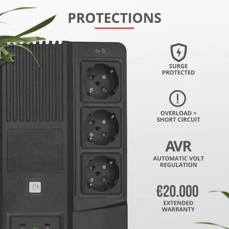 Trust MAXXON POWERSTRIP Megszakításmentes tápegység 800 VA 14. kép