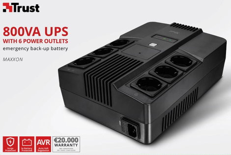 Trust MAXXON POWERSTRIP Megszakításmentes tápegység 800 VA 16. kép