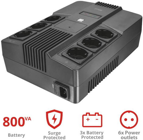 Trust MAXXON POWERSTRIP Megszakításmentes tápegység 800 VA 21. kép