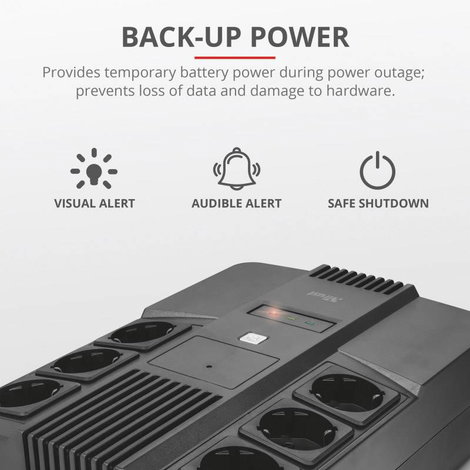 Trust MAXXON POWERSTRIP Megszakításmentes tápegység 800 VA 8. kép