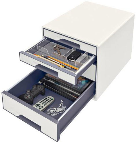 Leitz WOW Cube 5213 5213-20-01 Fiókos irattároló Fehér 4 x DIN A4 Fiókok száma: 4 2. kép
