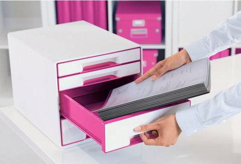 Leitz WOW Cube 5213 5213-20-23 Fiókos irattároló Fehér 4 x DIN A4 Fiókok száma: 4 2. kép