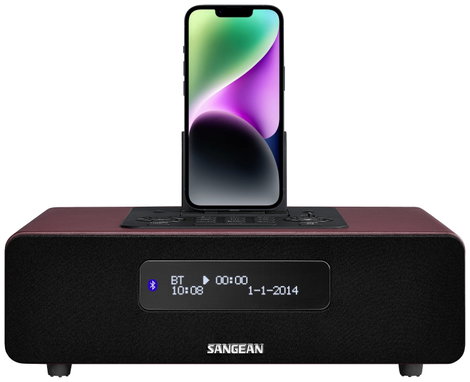 Sangean DDR-38 Asztali rádió DAB+, DAB, URH Apple-Dock, AUX, Bluetooth® Akkutöltő funkció, Távirányt