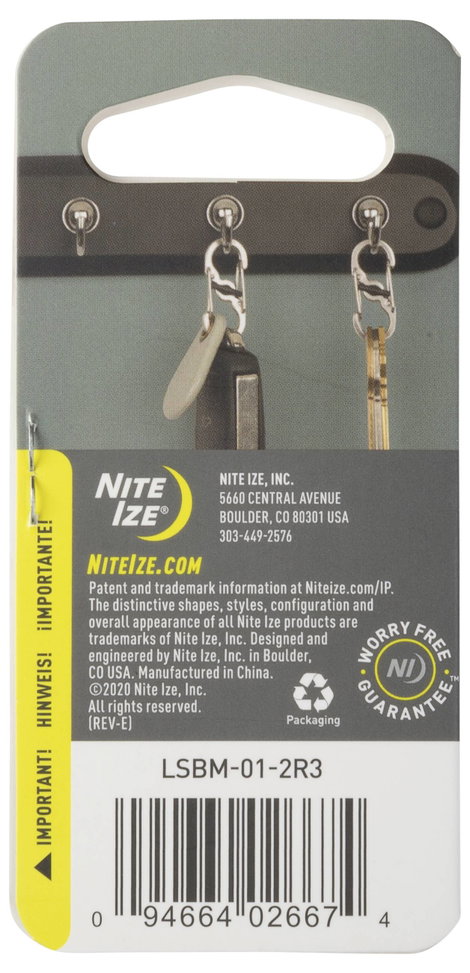 NITE Ize NI-LSBM-01-2R3 Karabíner MicroLock S-Biner 2 35 mm x 15 mm x 7 mm 2 db 3. kép