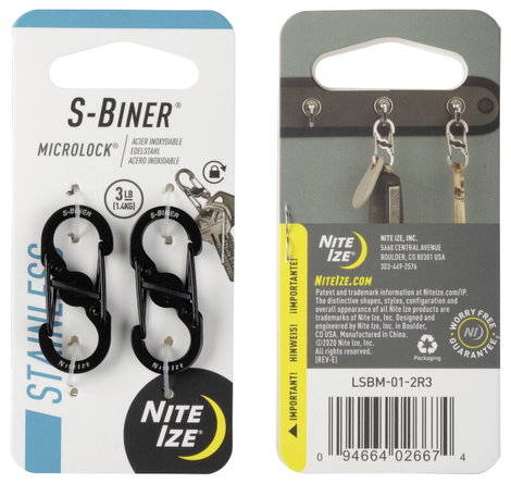 NITE Ize NI-LSBM-01-2R3 Karabíner MicroLock S-Biner 2 35 mm x 15 mm x 7 mm 2 db 4. kép