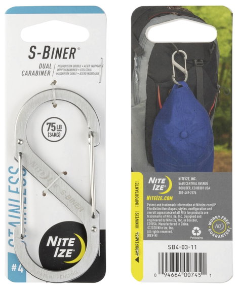 NITE Ize NI-SB4-03-11 Karabíner S-Biner Gr. 4 89 mm x 38 mm 1 db 6. kép