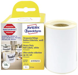 Avery-Zweckform Etikett tekercs 59 x 102 mm Fólia Fehér 50 db Véglegesen tapadó A1976414 Univerzális