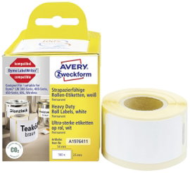 Avery-Zweckform Etikett tekercs 25 x 54 mm Fólia Fehér 160 db Véglegesen tapadó A1976411 Univerzális