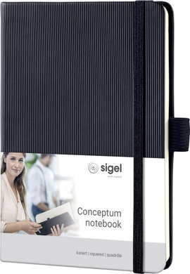 Sigel CONCEPTUM® CO131 Jegyzettömb kockás Fekete Lapok száma: 97 DIN A6