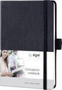 Sigel CONCEPTUM® CO131 Jegyzettömb kockás Fekete Lapok száma: 97 DIN A6 bélyegkép