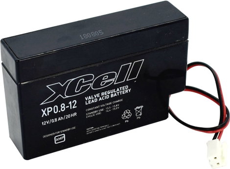 XCell XP0.812JST Ólomakku 12 V 0.8 Ah Ólom-vlies (AGM) (Sz x Ma x Mé) 96 x 62 x 25 mm JST dugó Karba