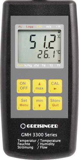 Greisinger GMH 3351 Légnedvesség mérő 0 % rF 100 % rF Adatgyűjtő funkció