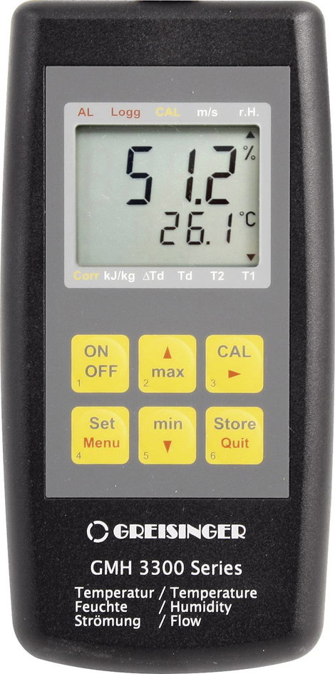 Greisinger GMH 3351 Légnedvesség mérő 0 % rF 100 % rF Adatgyűjtő funkció