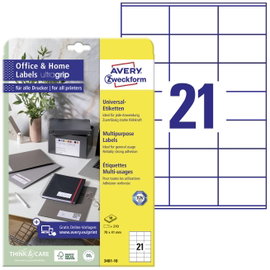 Avery-Zweckform 3481-10 Univerzális etikett 70 x 41 mm Papír Fehér 210 db Véglegesen tapadó Színes l