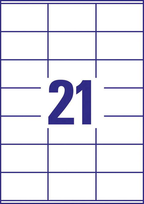 Avery-Zweckform 3481-10 Univerzális etikett 70 x 41 mm Papír Fehér 210 db Véglegesen tapadó Színes l 4. kép