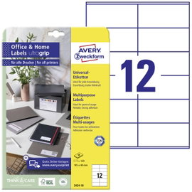 Avery-Zweckform 3424-10 Univerzális etikett 105 x 48 mm Papír Fehér 120 db Véglegesen tapadó Színes 