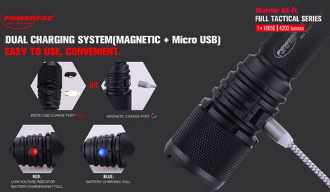 Powertac WAR-G4 FLW LED Kézilámpa Akkuról üzemeltetett 4200 lm 152 g 8. kép
