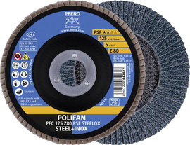 PFERD 69398194 PFC 125 Z 80 PSF STEELOX Felületcsiszoló korong Ø 125 mm Furat átmérő 22.23 mm 5 db