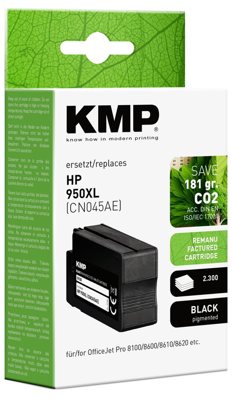 KMP Tinta helyettesíti HP 950XL, CN045AE Kompatibilis Fekete H100 1722,4001 2. kép