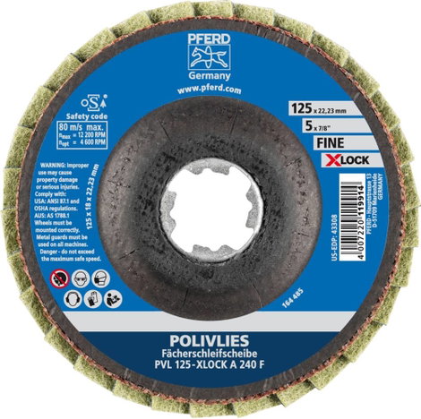 PFERD 44694213 POLIVLIES fogazott zár alátét PVL korund Ø 125 mm 5 db 3. kép