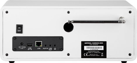 Imperial Dabman i200 Asztali internetrádió DAB+, URH, Internet AUX, USB, Internetrádió Fehér 3. kép